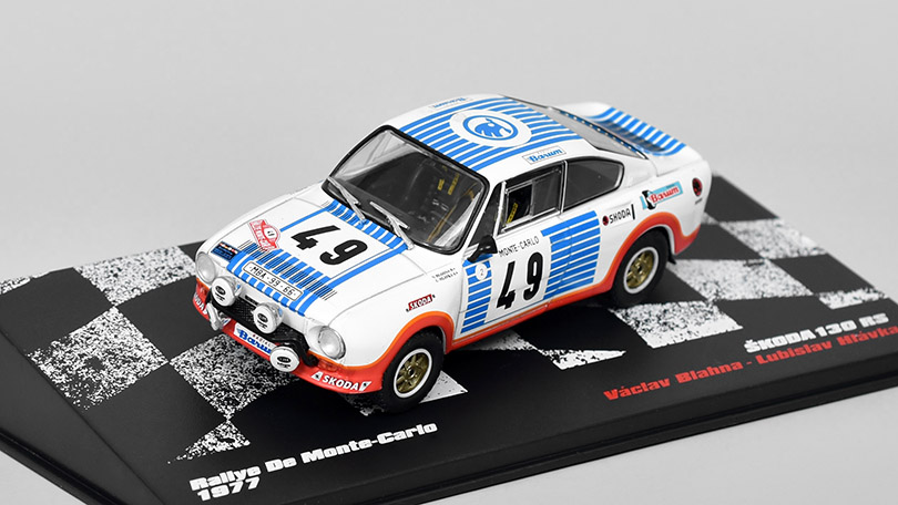 Škoda 130 RS Rallye De Monte-Carlo 1977 1:43 DeAgostini časopis s modelem #18