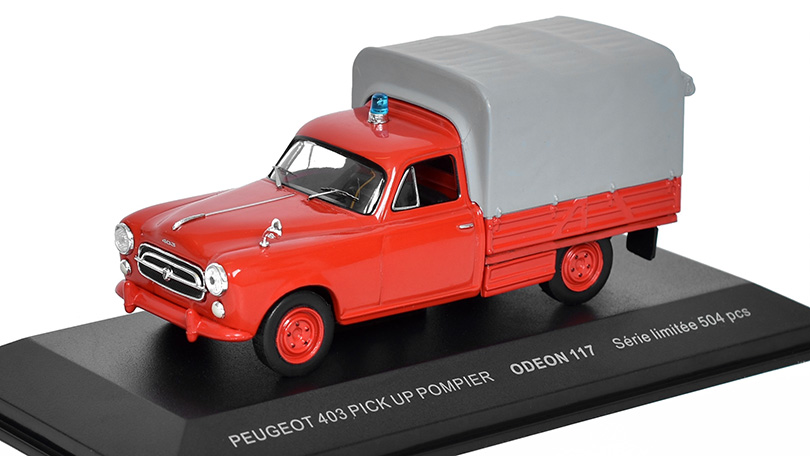 Peugeot 403 Pick-up 1967 Hasiči 1:43 - ODEON BAZAROVÉ ZBOŽÍ