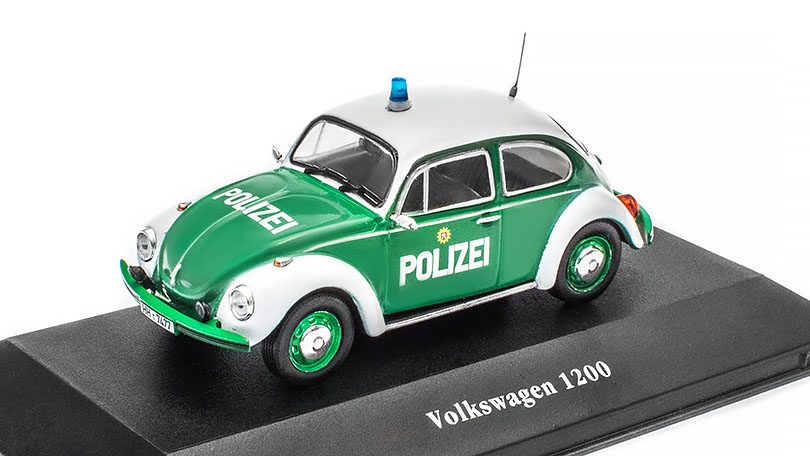 VW 1200 Beetle KAFER Policie 1977 1:43 - Atlas časopis s modelem BAZAROVÉ ZBOŽÍ