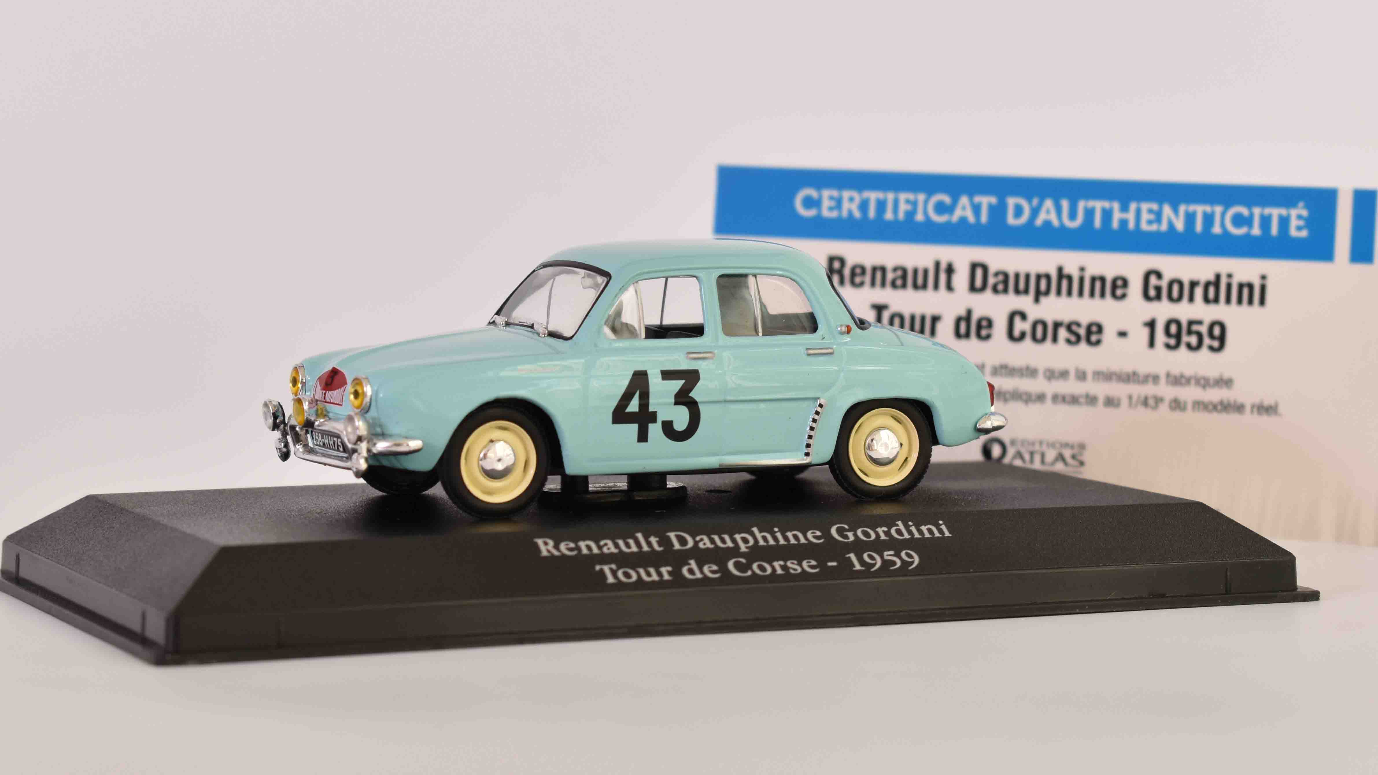 Renault Dauphine Gordini N43 Tour De Corse  1:43 - Atlas časopis s modelem