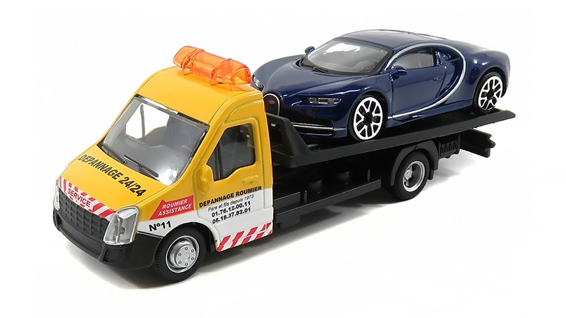 Mercedes-Benz Sprinter + Bugatti Chiron 1:43 - Bburago