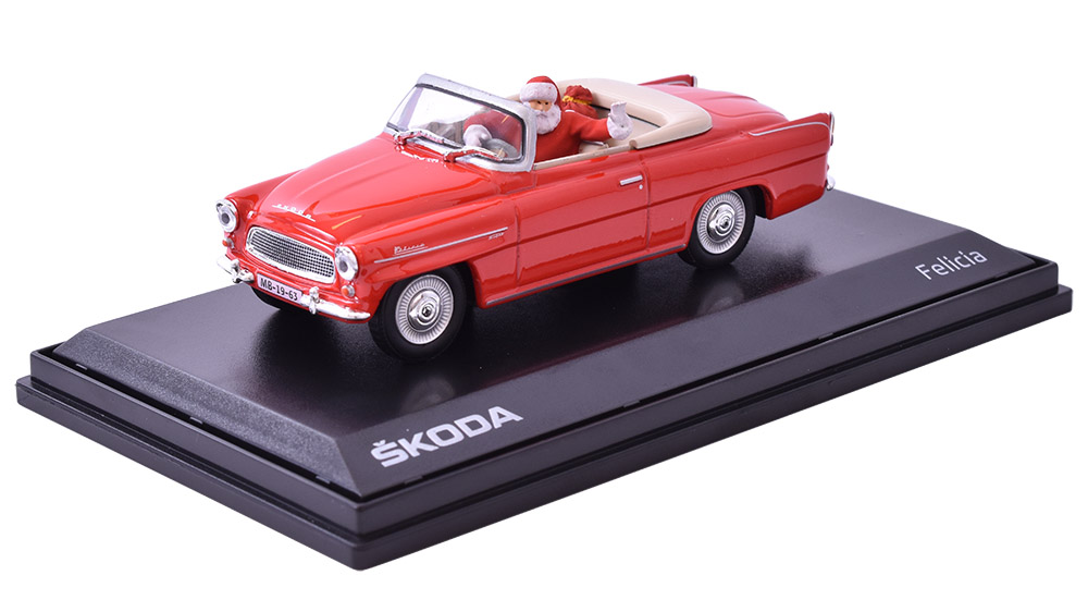 Škoda Felicia Roadster 1963 Vánoční edice 1:43 FOXtoys časopis s modelem