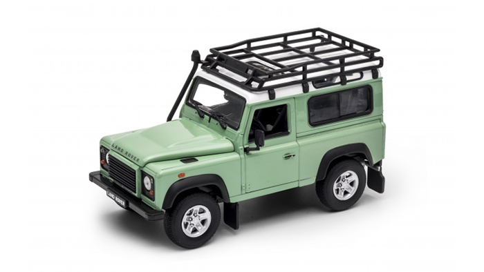 Land Rover Defender zelený se střešním nosičem 1:24 - Welly