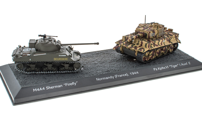 Sada Tanků: Bitva o Normandii M4A4 Sherman - VI Tiger 1:72 časopis se sadou