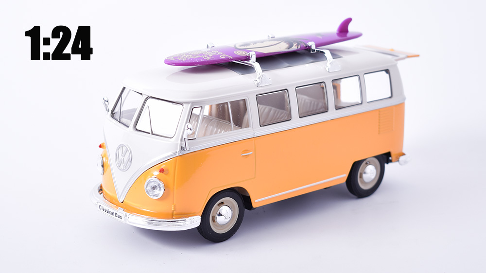 Volkswagen T1 Minibus + surfboard 1:24 - Welly