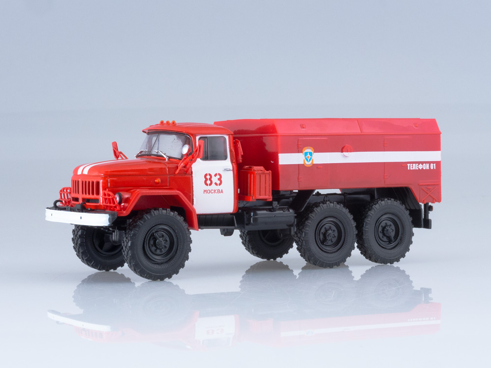 ZIL-131 UMP 350 hasičí 1:43  Našé Náklaďáky časopis s modelem