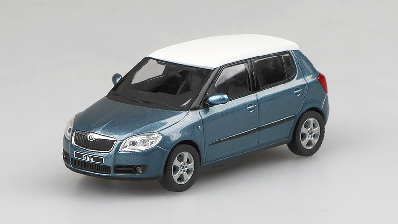 Škoda Fabia II 2006 Šedá Satin Metalíza 1:43 - Abrex