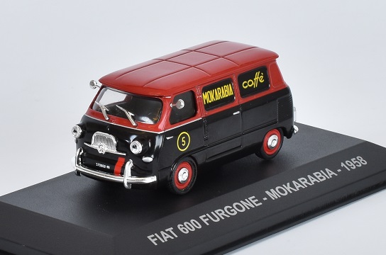 FIAT 600 Coriasco FURGONE Mokarabia Caffe 1958 1:43 časopis s modelem