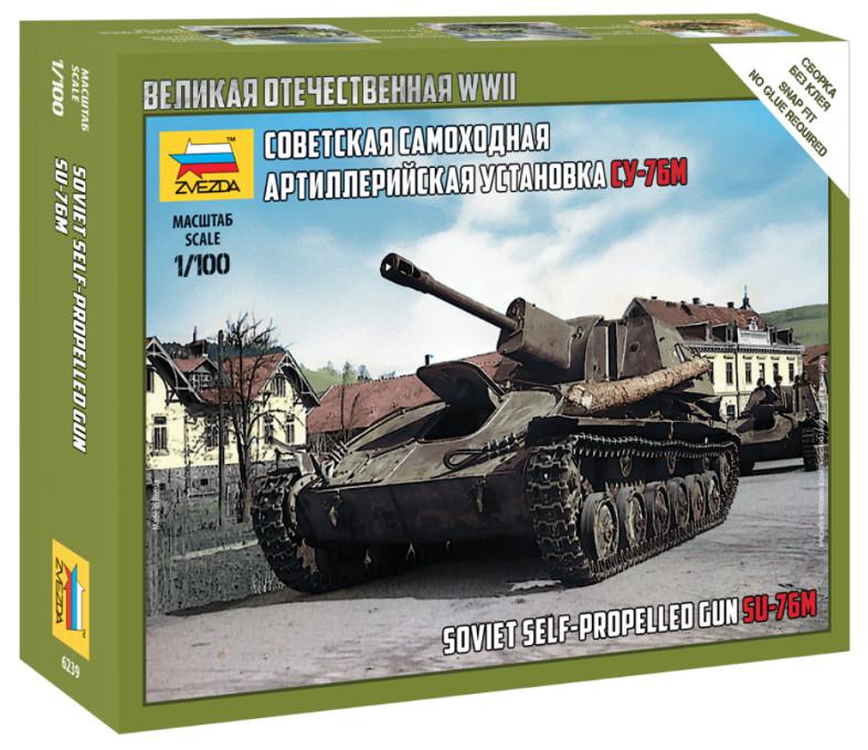 Tank SU-76M 1:100 Zvezda - stavebnice