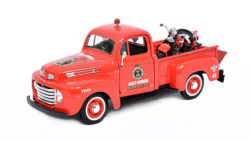 Ford F-1 Pickup 1948 + Harley Davidson El Knucklehead 1936 1:24 - Maisto 