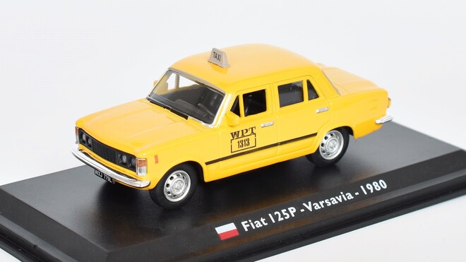 Fiat 125p 1:43 Warsaw 1980 - Taxíky světa časopis s modelem