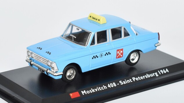 Moskvič 408 1:43 Leningrad - 1964 - Taxíky světa časopis s modelem