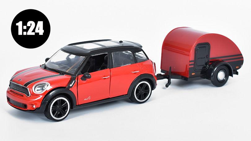 Mini Cooper S All4 Countryman s přívěsem 1:24 - MOTORMAX 