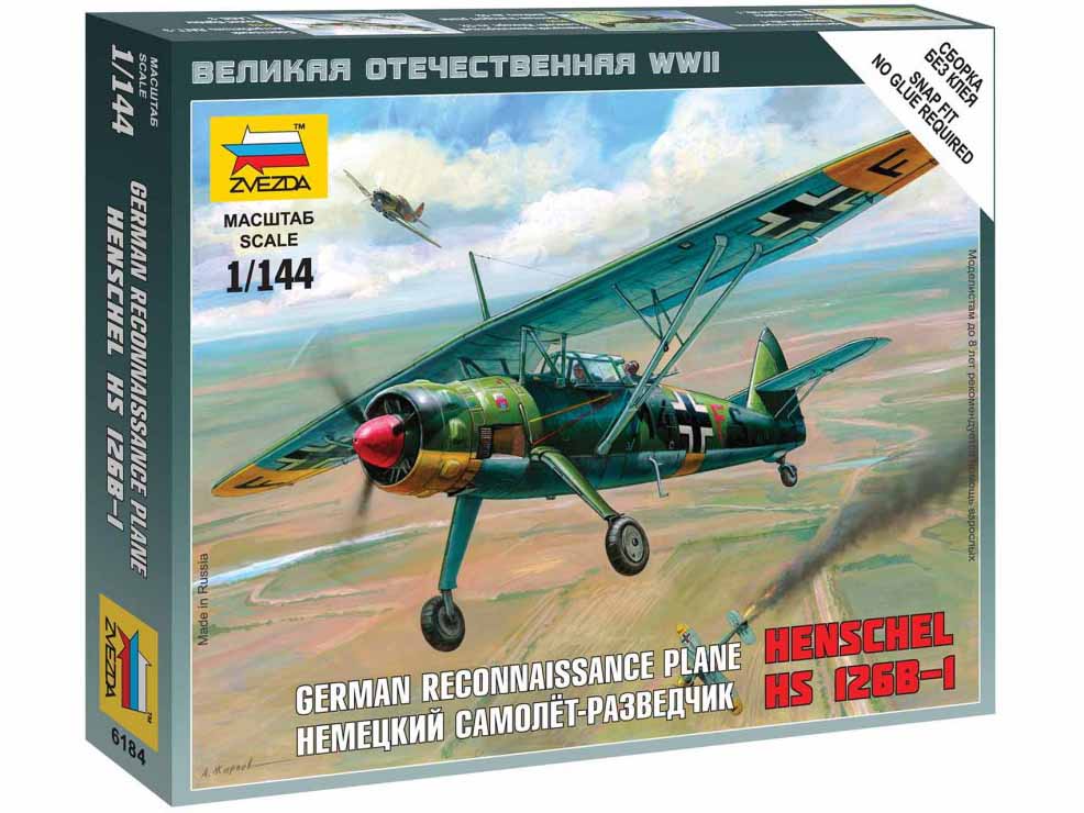 Letadlo Henschel Hs 126B-1 - 1:144 - Zvezda - stavebnice