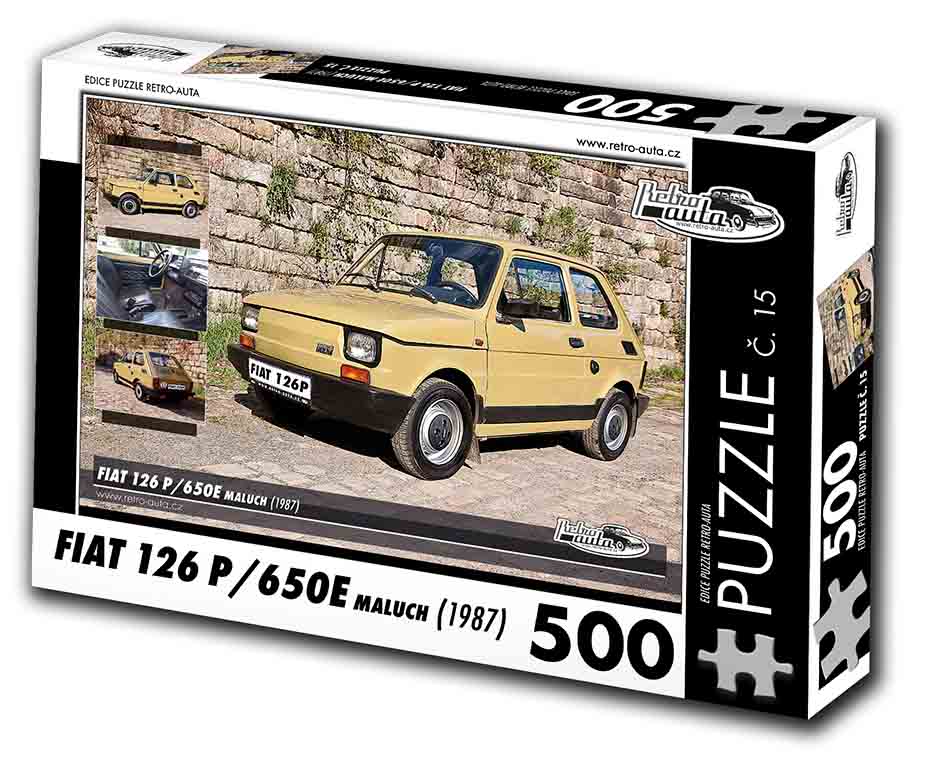 Puzzle č. 15 - Fiat 126 P/650E maluch 1987 - 500 dílků