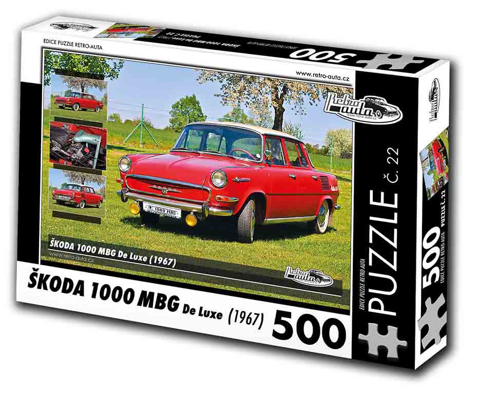 Puzzle č. 22 - Škoda 1000 MBG De Luxe 1967 - 500 dílků