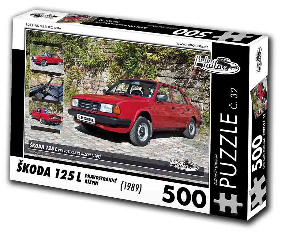 Puzzle č. 32 - Škoda 125 L 1989 pravostranné řízení - 500 dílků