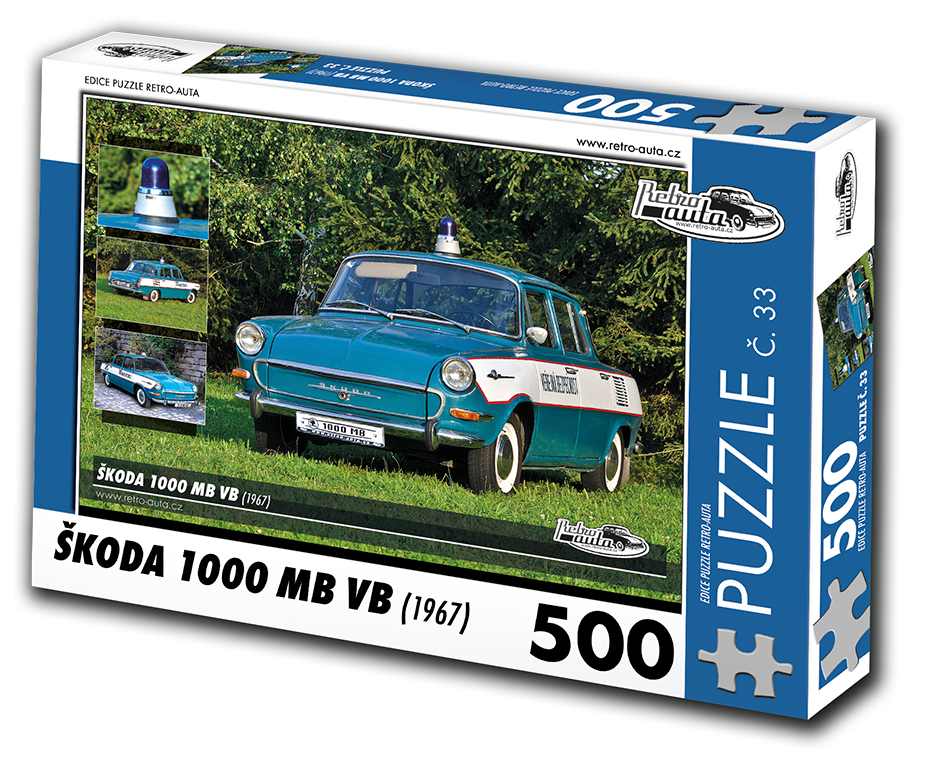 Puzzle č. 33 - Škoda 1000 MB VB 1967 - 500 dílků