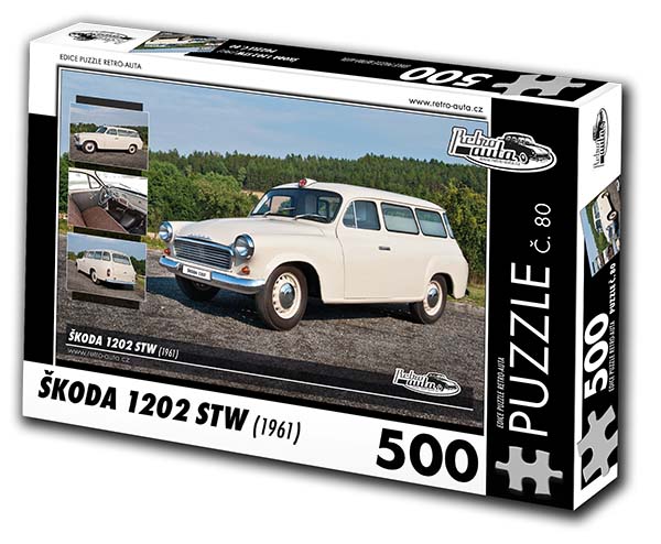 Puzzle č. 80 - Škoda 1202 STW Sanitní vůz 1961 - 500 dílků