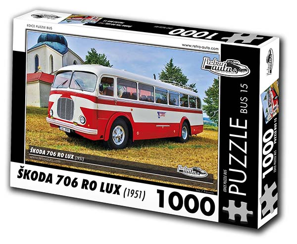 Puzzle bus č. 15 - Škoda 706 RO LUX 1951 - 1000 dílků