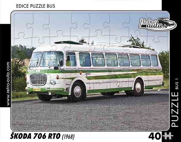 Puzzle bus č. 1 - Škoda 706 RTO 1968 - 40 dílků