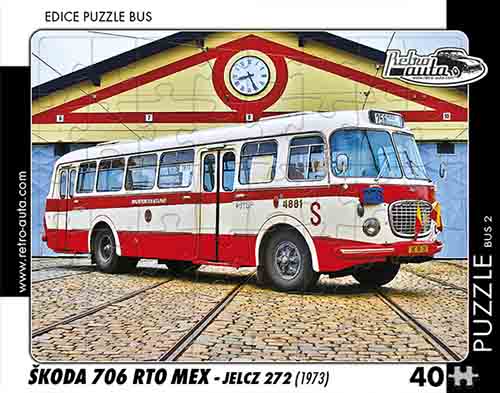 Puzzle bus č. 2 - Škoda 706 RTO MEX - JELCZ 272 1973 - 40 dílků