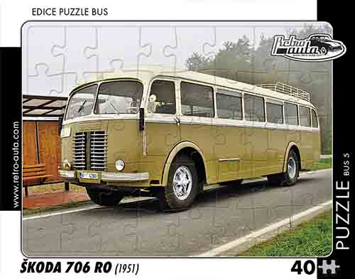 Puzzle bus č. 5 - Škoda 706 RO 1951 - 40 dílků