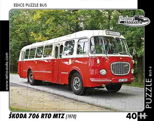 Puzzle bus č. 6 - Škoda 706 RTO MTZ 1970 - 40 dílků