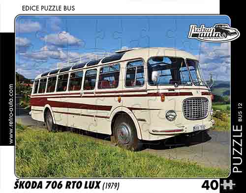 Puzzle bus č. 12 - Škoda 706 RTO LUX 1979 - 40 dílků