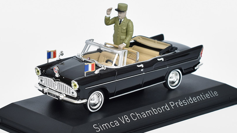 Simca Vedette V8 Chambord 1960 Prezidentské auto s figurkou 1:43 - NOREV