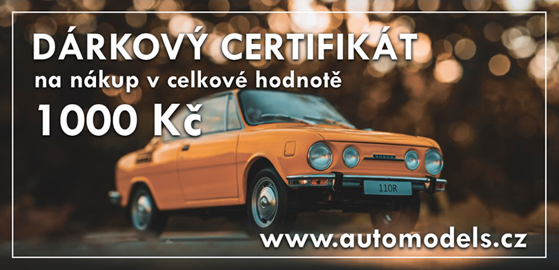 Dárkový certifikát v hodnotě 1000 Kč