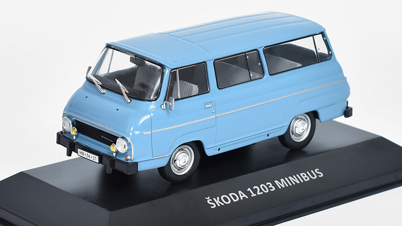 Škoda 1203 Minibus 1979 1:43 Kaleidoskop slavných vozů časopis s modelem #27