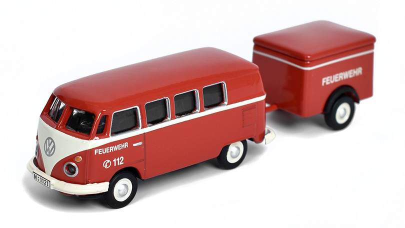 Volkswagen T1с Feuerwehr s přívěsem 1962 1:87 - Schuco