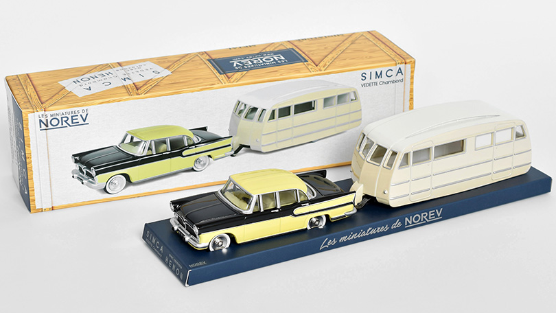 Simca Vedette Chambord + Henon Caravan Roulotte 1958 1:43 - NOREV