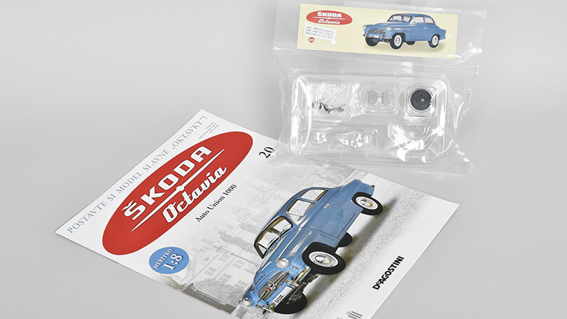 Škoda Octavia 1959 1:8 - časopis #20 se stavebnicí