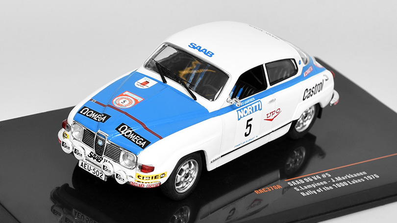 Saab 96 V4 #5 Rally of the 1000 Lakes 1976 Lampinen/Markkanen 1:43 - IXO Models 