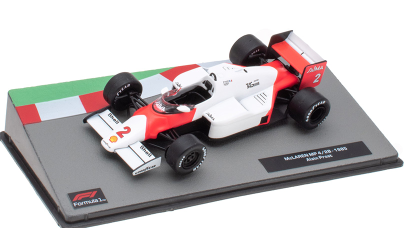 McLaren MP 4/2B 1985 Alain Prost 1:43 - Formula 1 Cars časopis s modelem