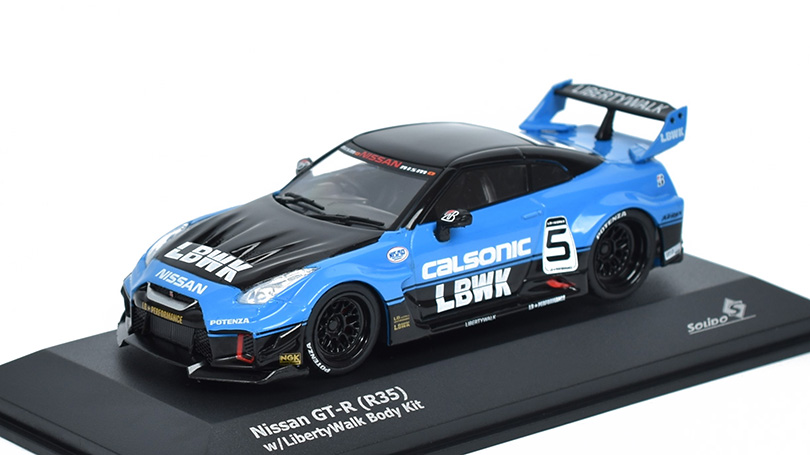 Nissan GT-R (R35) LBWK #5 modrý 1:43 - Solido