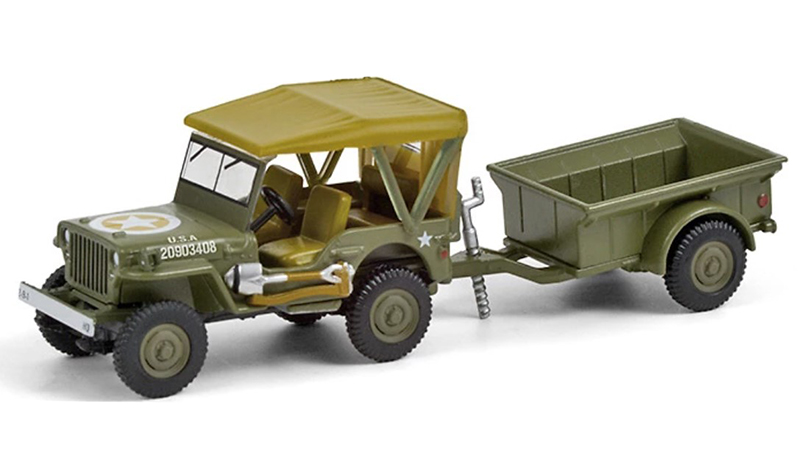 Jeep Willys MB 1943 a přívěs 1:64 - GreenLight 