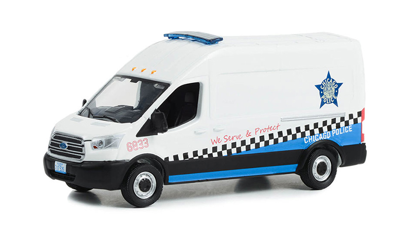 Ford Transit LWB High Roof 2019 Chicago Police 1:64 - GreenLight