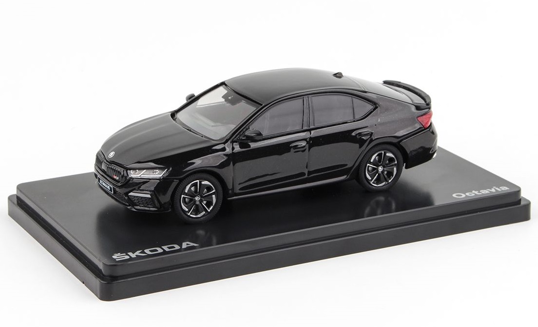 Škoda Octavia IV RS 2020 Černý Crystal Metalíza 1:43 - ABREX