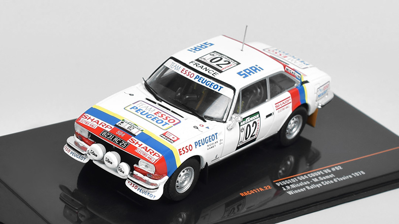 Peugeot 504 Coupe V6 #02 Winner Rallye Cote d'lvoire 1978 1:43 - IXO Models