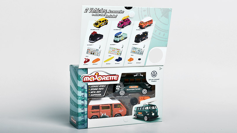 Sada 2 ks: Volkswagen T3 a T1 1:64 - Majorette