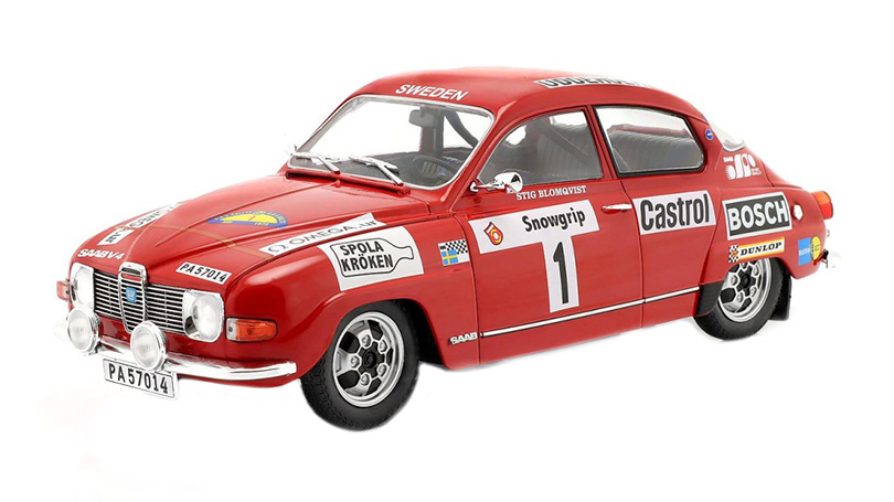 Saab 96 V4 #1 Rally Sweden 1973 S. Blomqumist 1:18 - IXO