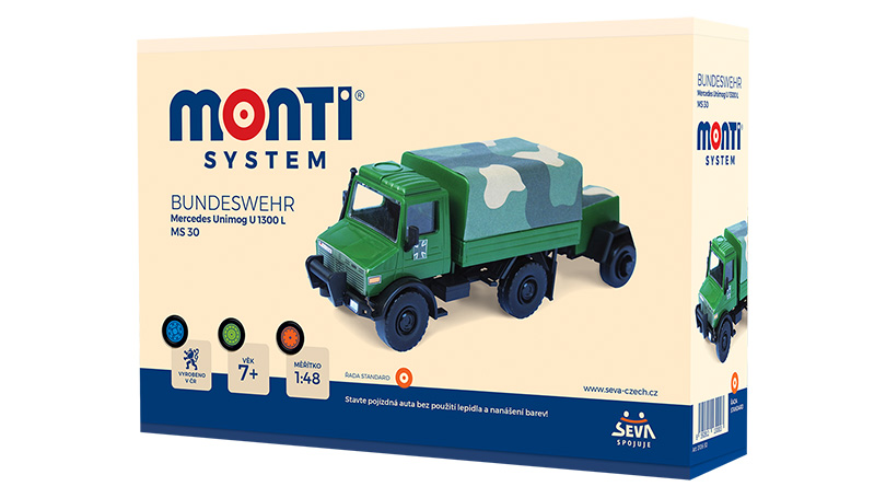 Mercedes Unimog U 1300 L Bundeswehr - stavebnice 1:48 - Monti System