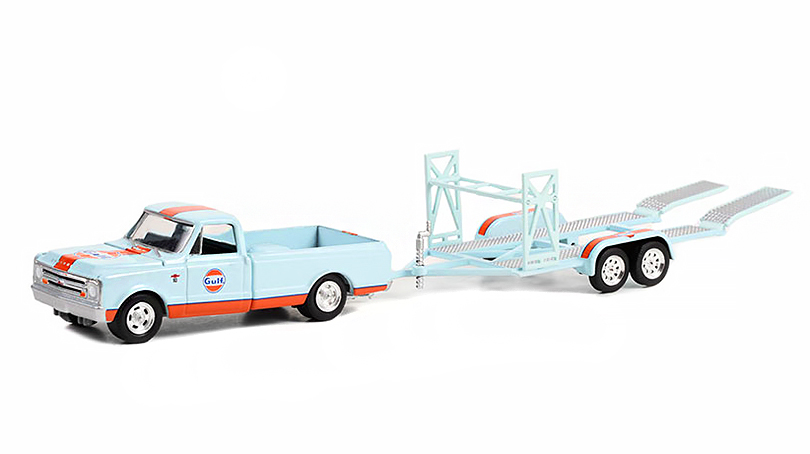 Chevrolet C 10 Pick-up Gulf 1968 s přívěsem 1:64 - GreenLight