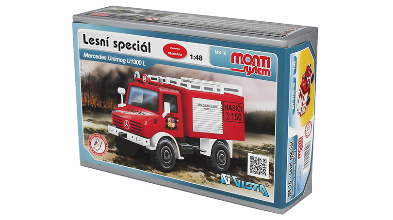 Mercedes Unimog U 1300 L Hasiči - stavebnice 1:48 - Monti System