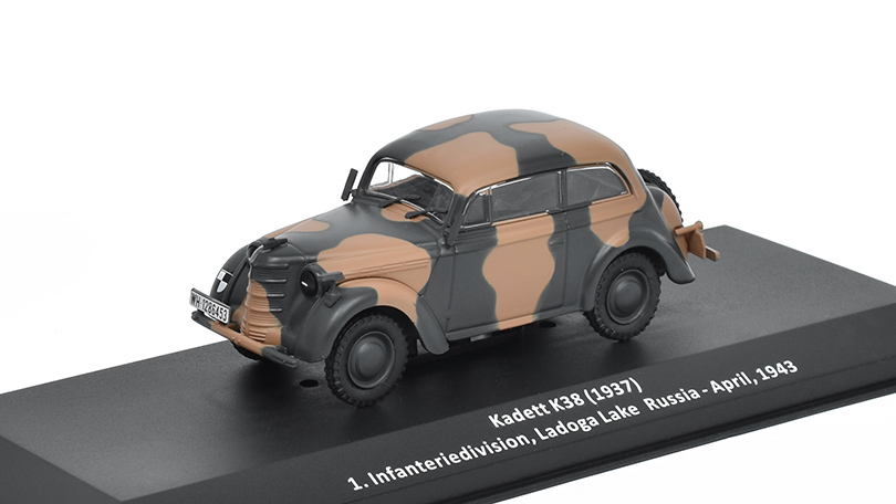 OPEL Kadett K38 Spezial 1943 1:43 - časopis Samochody Wojskowe s modelem