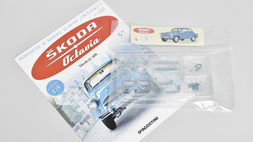 Škoda Octavia 1959 1:8 - časopis #57 se stavebnicí