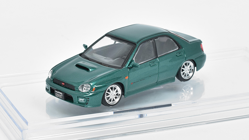 Subaru Impreza WRX STi 2001 LHD zelená 1:64 - BM Creations